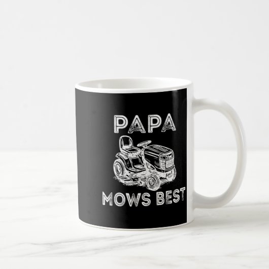 Mug Papa Mows Funny Lawn Mower Father's Day Grandpa (Droite)