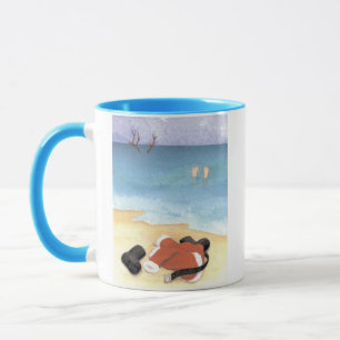 Mug Papa Noël à la baignade -