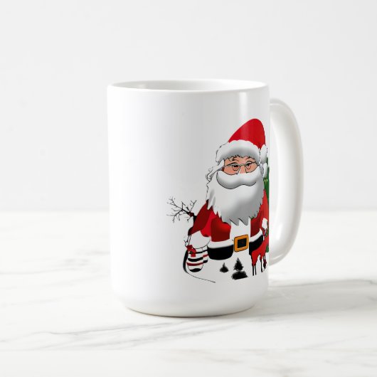 Mug Papa Noël avec un Renne (Devant droit)