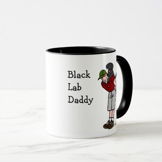 Mug Papa noir de Labrador (Devant droit)
