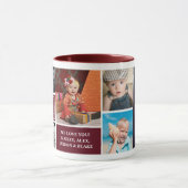 Mug Papa Nous Vous Aimons Maroon Photo Collage Personn (Centre)