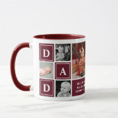 Mug Papa Nous Vous Aimons Maroon Photo Collage Personn (Gauche)