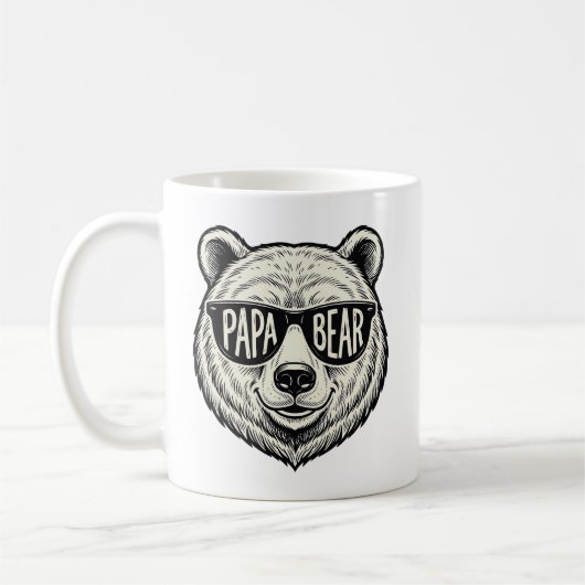Mug Papa ours Lunettes de soleil Ours Tête Vector Desi (Gauche)