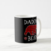 Mug Papa Ours Pajama de Noël Buffle Rouge Plaid Fami (Devant droit)