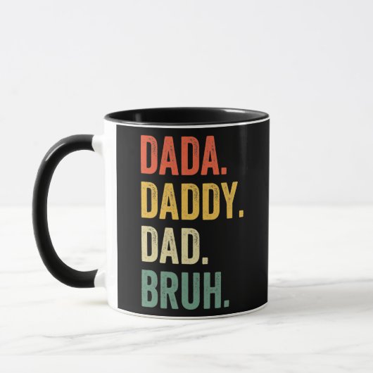 Mug Papa papa papa papa Bruh Father's Day Funny Life (Gauche)