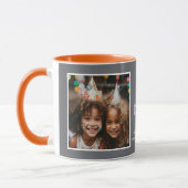 Mug Papa Papa T'aime 2 Photos Moderne Mid Grey C19 (Gauche)