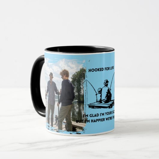Mug Papa Pêche Accroché à Vie (Devant gauche)