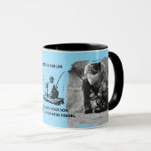 Mug Papa Pêche Accroché à Vie (Devant droit)