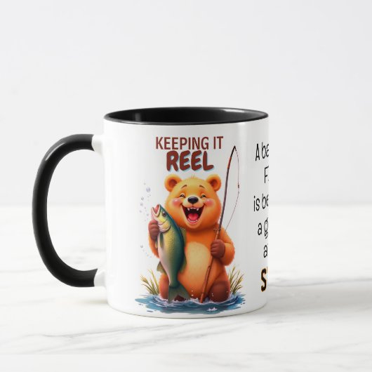 Mug Papa pêche ours attrape poisson (Gauche)