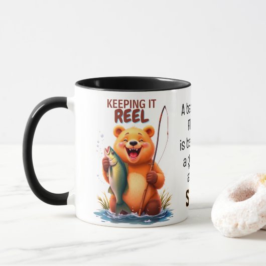 Mug Papa pêche ours attrape poisson (Avec donut)