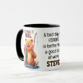 Mug Papa pêche ours attrape poisson (Devant gauche)