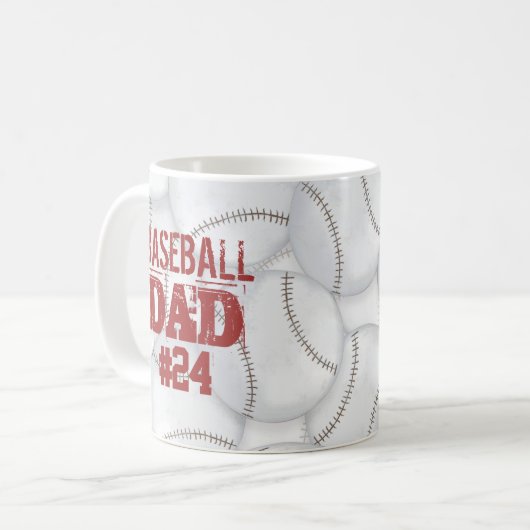Mug Papa Personnalisé Baseball (Devant gauche)