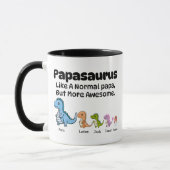 Mug Papa Personnalisé, Papasaurus Dinosaur 4 Enfan (Gauche)