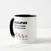 Mug Papa Personnalisé, Papasaurus Dinosaur 4 Enfan (Devant gauche)