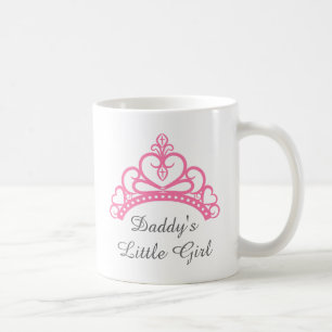 Mug Papa petite fille, Couronne de princesse rose chic