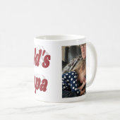 Mug Papa photo avec texte bordeaux (Devant droit)