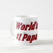 Mug Papa photo avec texte bordeaux (Devant gauche)