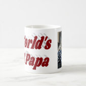 Mug Papa photo avec texte bordeaux (Centre)