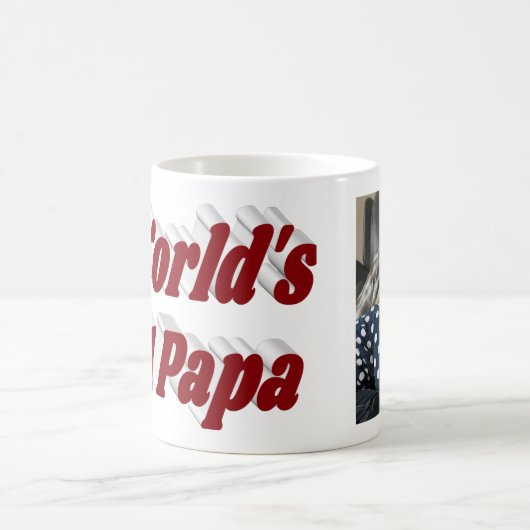 Mug Papa photo avec texte bordeaux (Centre)