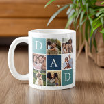 Mug Papa Photo Carré Gird Monogramme & Personnalisé<br><div class="desc">Un hommage parfait aux papas incroyables là-bas ! Dites "applaudissez" à tout l'amour et les souvenirs partagés avec une tasse à café personnalisée, conçue exclusivement pour votre père extraordinaire. Ajoutez une touche de votre propre créativité en la customisant avec son monogramme, un message sincère, et vos précieux moments préférés capturés...</div>