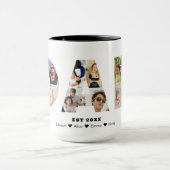 Mug Papa Photo Collage Fête des pères découpée Anniver (Centre)