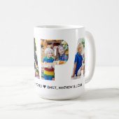 Mug PAPA Photo Collage Lettre découpée petits noms (Devant droit)