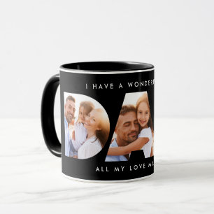 Mug Papa photo typographie moderne cadeau enfant