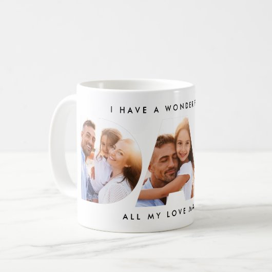 Mug Papa photo typographie moderne cadeau enfant (Devant gauche)