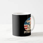 Mug Papa Pitbull Drapeau Américain Propriétaire de Chi (Devant droit)