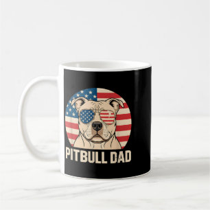 Mug Papa Pitbull Drapeau Américain Propriétaire de Chi