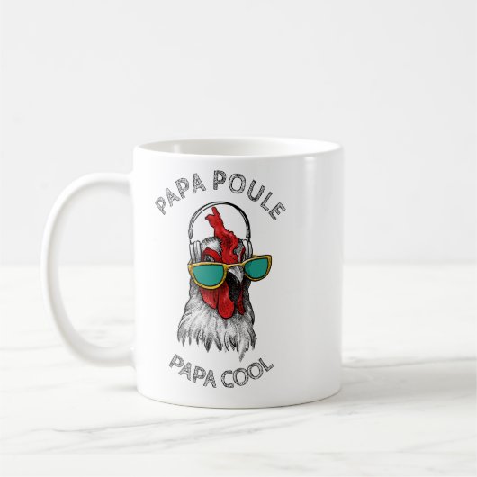 Mug papa poule papa cool, cadeau pour super papa (Gauche)