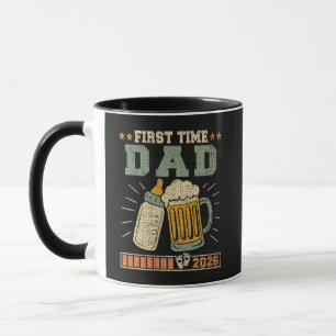 Mug Papa pour la première fois 2026 Futur bébé drôle