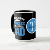 Mug Papa Princesse Cool ajout monogramme (Devant gauche)