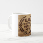 Mug Papa : Protecteur, Mentor, Héros : Image gravée (Devant gauche)
