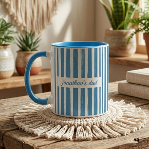 Mug Papa Rayures personnalisées bleu clair Révélatio