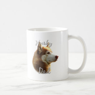 Mug Papa (rouge) 2 de chien de traîneau sibérien