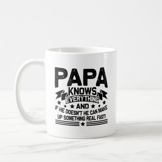 Mug Papa sait tout ce que grand-père Fête des pères (Gauche)