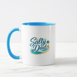 Mug Papa Salé Vintage Plage Vague Océanique