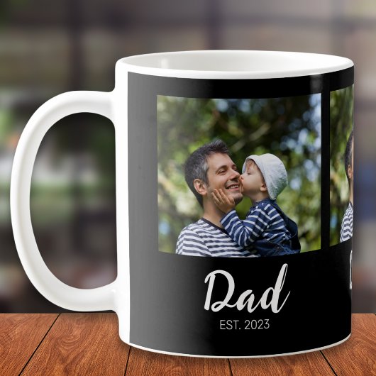 Mug Papa Script établi Noir 3 Photo