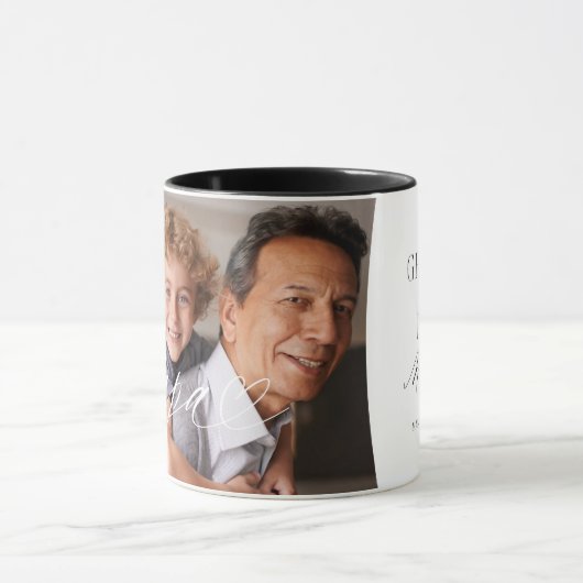 Mug Papa Script Heart Grateful pour chaque instant Pho (Centre)