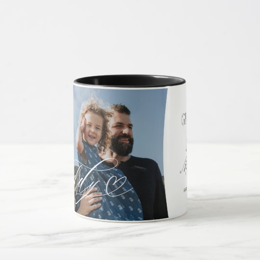 Mug Papa Script Heart Grateful pour chaque instant Pho (Centre)