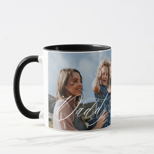 Mug Papa Script Heart Grateful pour chaque instant Pho (Gauche)