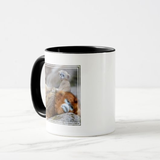 Mug Papa singe à nez doré avec bébé (Devant gauche)