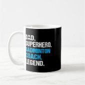 Mug Papa Superhero Badminton Entraîneur Funny Badminto (Gauche)