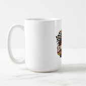 Mug Papa Teckel en Course Drapeau à Damier Teckel Long (Gauche)