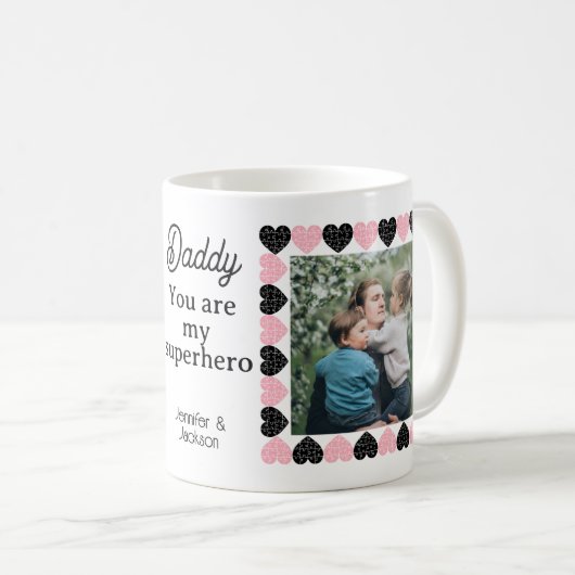 Mug Papa, tu es mon super-héros/2 photos (Devant droit)