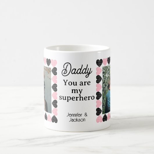 Mug Papa, tu es mon super-héros/2 photos (Centre)