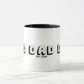 Mug Papa varsitaire établi en gras noir (Centre)