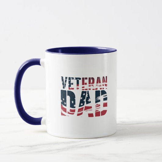 Mug Papa vétéran rouge, blanc et bleu (Gauche)