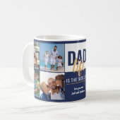 Mug Papa Vie Citation 8 Photo Collage Bleu (Devant gauche)